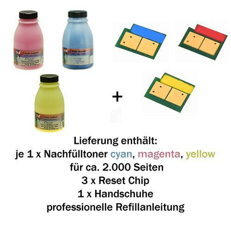 Refill-Set fr HP Color LaserJet 1600/2600/CM1015/CM1017 B/C/Y