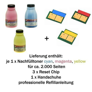 Refill-Set fr HP Color LaserJet 1600/2600/CM1015/CM1017...