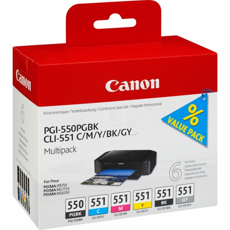 Canon PGI-550, CLI-551 Sparpack 6 Farben