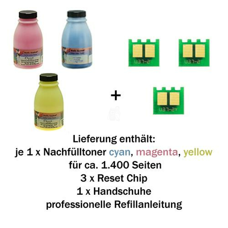 Refill-Set fr HP Color LaserJet CP1215 / CP1518 / CM1312 CMY