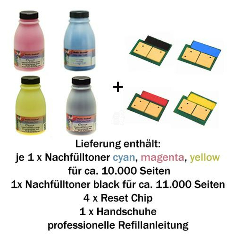 Nachflltoner Refill Set fr HP Color LaserJet 4700 schwarz, cyan, magenta, yellow