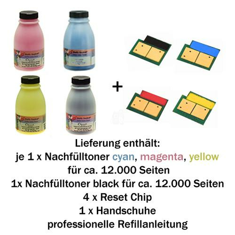 Nachflltoner Refill Set fr HP Color LaserJet 4730 MFP schwarz, cyan,magenta,yellow