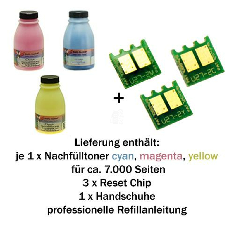 Nachflltoner Refill Set fr HP Color LaserJet CP3525/CM3530 cyan,magenta,yellow