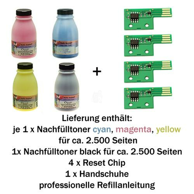 Nachflltoner Refill Set fr Dell 2130, 2135 schwarz,cyan,magenta,yellow