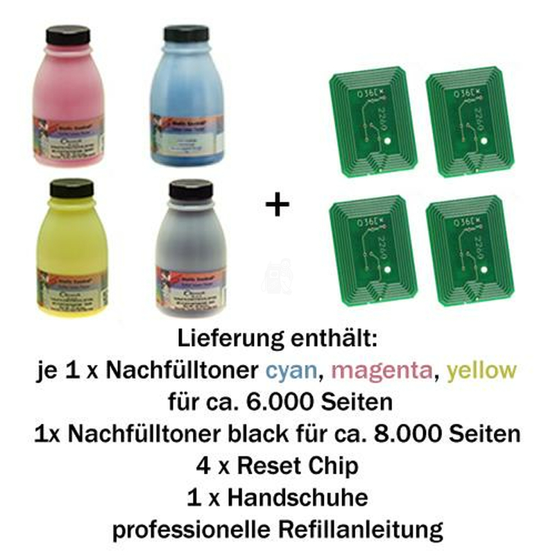 Nachflltoner Refill Set fr OKI C610 schwarz,cyan,magenta,yellow