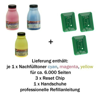 Nachfülltoner Refill Set für OKI® C610 cyan,magenta,yellow